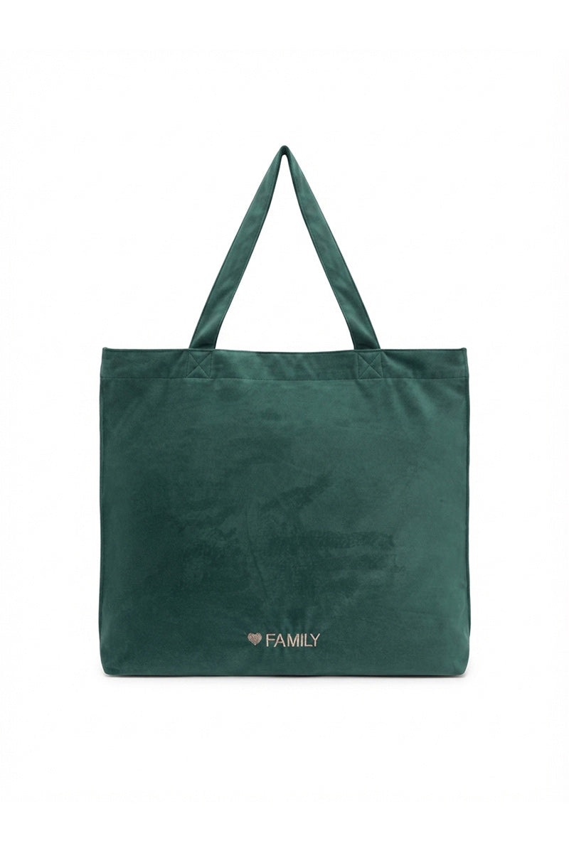 VELVET SHOPPER BAG HEART FAMILY