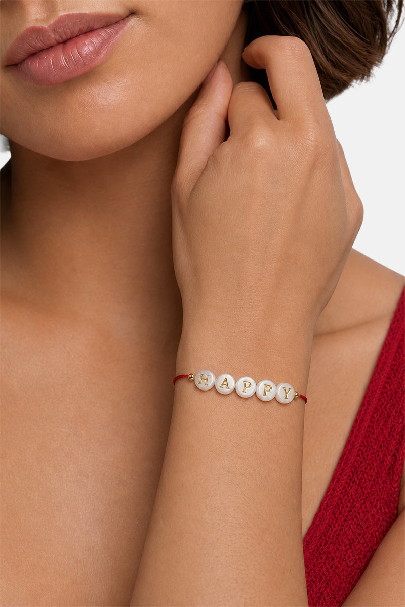 SHELL LETTER HAPPY BRACELET