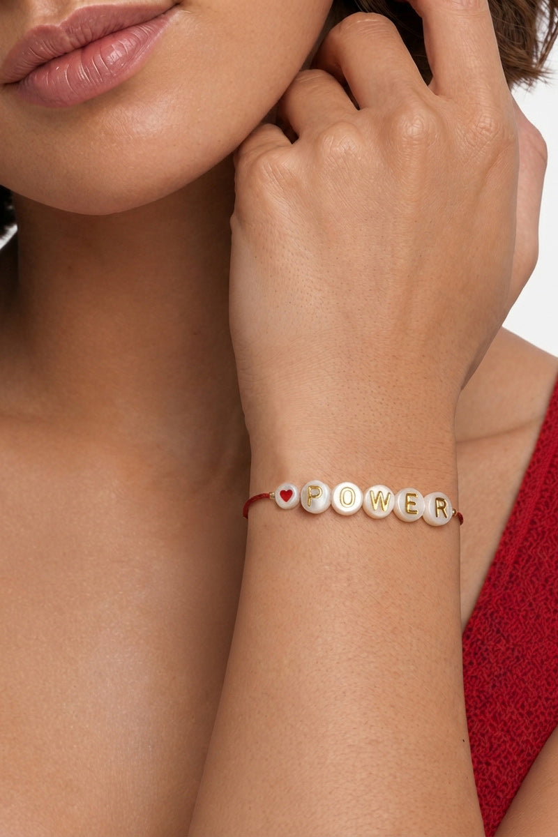 SHELL LETTER POWER BRACELET