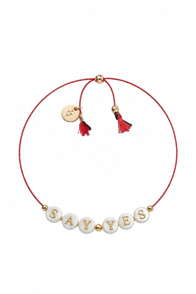 SHELL LETTER SAY YES BRACELET